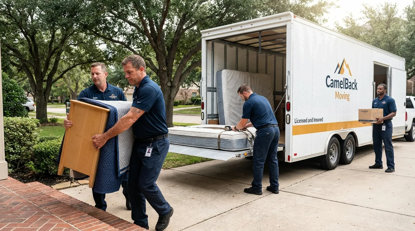 Crew loading residential truck for cross-state move from Dalton, MA